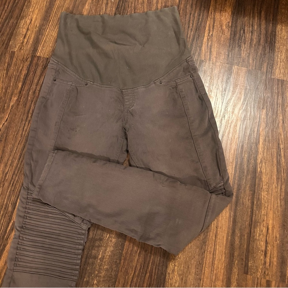 H&M Mama Maternity Pants Ribbed Knee Accents Soft Comfy Maternity Panel Size 14